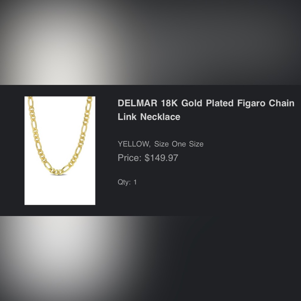 Gold Plated Figaro Chain Link Necklace